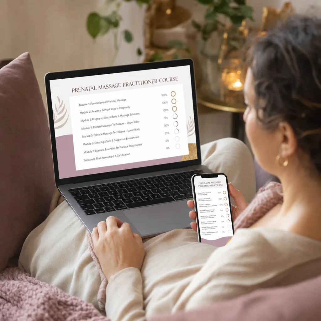 The complete course: 8 modules and 42 lessons in the Gravida platform